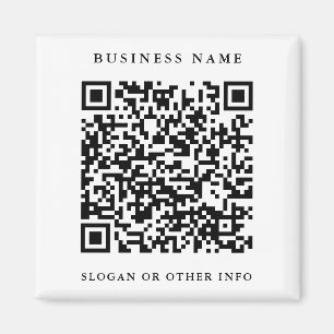 QR Code Link Black and White Simple Business  Magnet