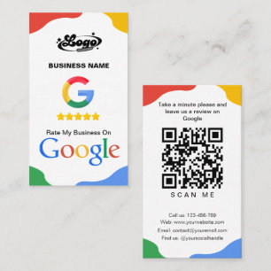 QR Code Link  Google Review Business Card