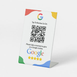 QR Code Link Google Review Pedestal Sign