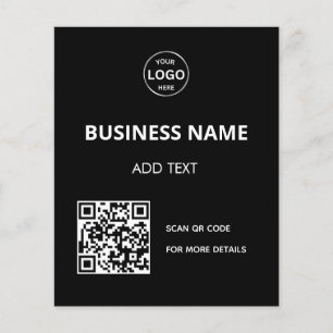 QR Code Logo Black Modern Flyer