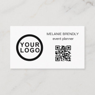 QR Code   Logo Black White Business Card