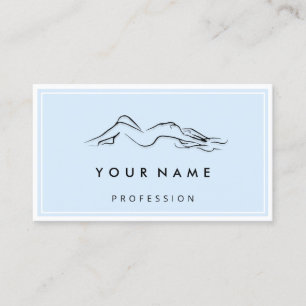 QR CODE Logo Body Sculpting Massage Care Blue Business Card