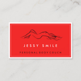 QR CODE Logo Body Sculpting Massage Care RED SPA Business Card