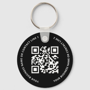 QR Code Logo Business Black Key Ring