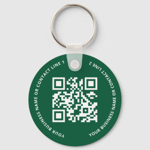 QR Code Logo Business Green Key Ring