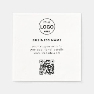 Qr Code Logo Business Minimalist Simple Napkin