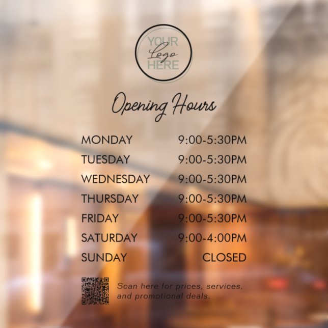 QR Code Logo Business Opening Hours (Sheet 2)