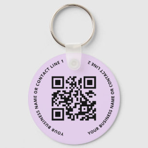 QR Code Logo Business Purple Key Ring