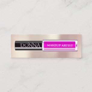 QR Code Logo Makeup Lipstick Gloss Pink Mini Business Card