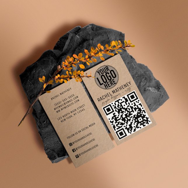 QR Code Logo Modern Kraft Simple Professional Business Card (Creator Uploaded)