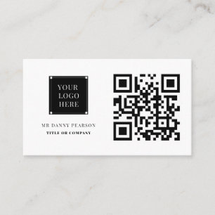 QR Code Logo Modern minimal Professional business  Card