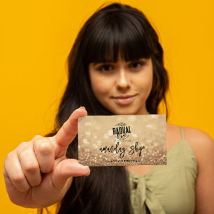 QR Code Logo Online Shop Gold Glitter Business Card