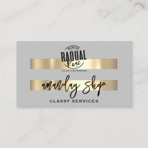 QR Code Logo Online Shop Gold Grey Modern  Business Card