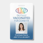 QR Code Logo Photo ID Covid Vaccine Pass Blue