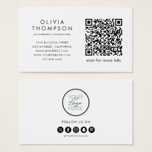 QR Code Logo Social Media Business Cards
