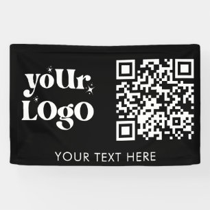 QR Code Logo Text Promotional Business Outdoor Banner