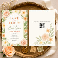 QR Code Love in Bloom Floral Bridal Shower