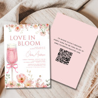 QR Code Love in Bloom Pink Bow Bridal Shower