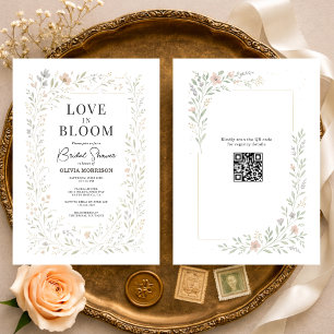 QR Code Love in Bloom Wildflower Bridal Shower Invitation