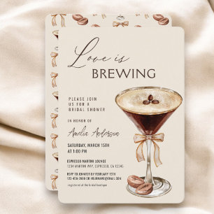 QR Code Love is Brewing Espresso Martini Invitation