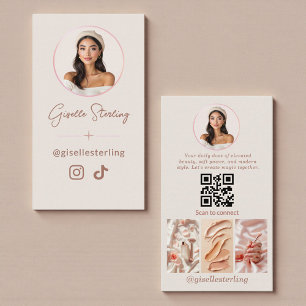 QR Code Luxury Modern Social Media Influencer  Business Card
