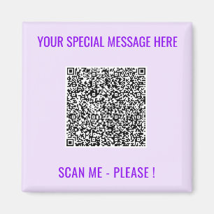 QR Code Magnet Gift with Custom Text and Colours