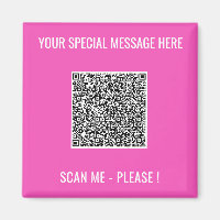 QR Code Magnet with Custom Text - Choose Colour