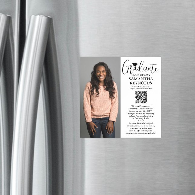 QR Code Magnetic Graduation Photo Announcement (Creator Uploaded)