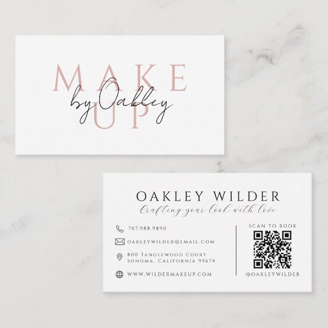 QR Code Makeup Artist Business Card (Front/Back)