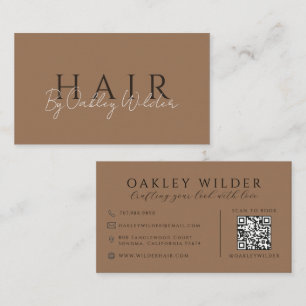 QR Code Makeup Artist Dark Terracotta Business Card