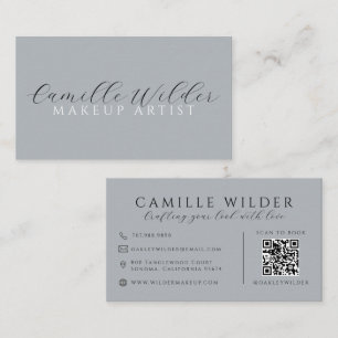 QR Code Makeup Artist Neutral Business Card