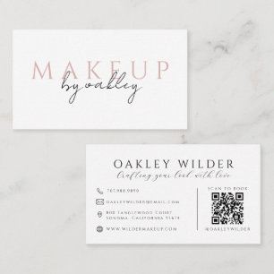 QR Code Makeup Artist Pink Business Card