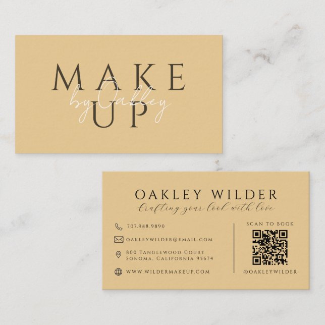 QR Code Makeup Artist Sand  Business Card (Front/Back)