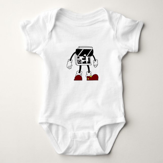 QR Code Man: Scan the Future Baby Onepiece  Bodysuit (Front)