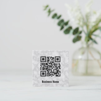 QR Code marble Square Business Card