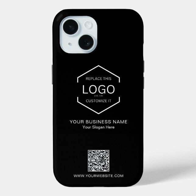 QR Code Marketing Company Logo Black Case-Mate iPhone Case (Back)