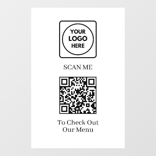 QR Code Menu | Contactless Modern Logo Display (Sheet)