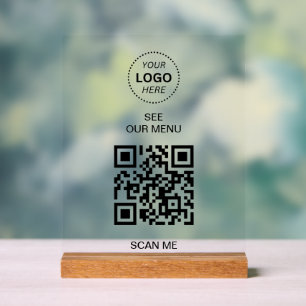 QR Code Menu Create Your Own Contactless Modern Acrylic Sign