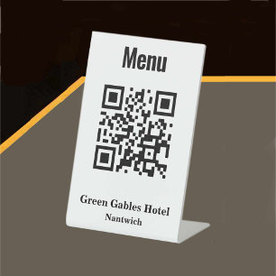 QR Code Menu for Hotel or Restaurant Pedestal Sign