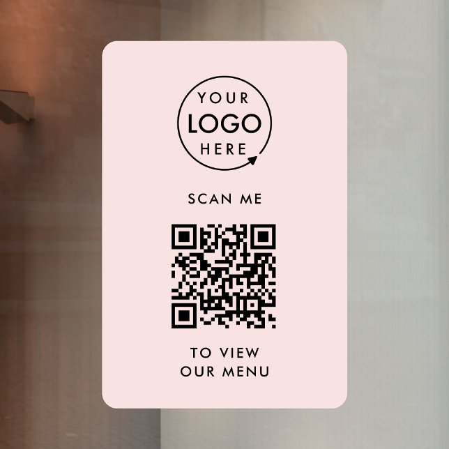 QR Code Menu | Logo Blush Pink Contactless Modern (Creator Uploaded)