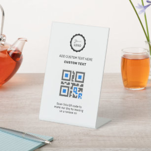 QR Code Menu   Logo Contactless Modern Pedestal Si Sign