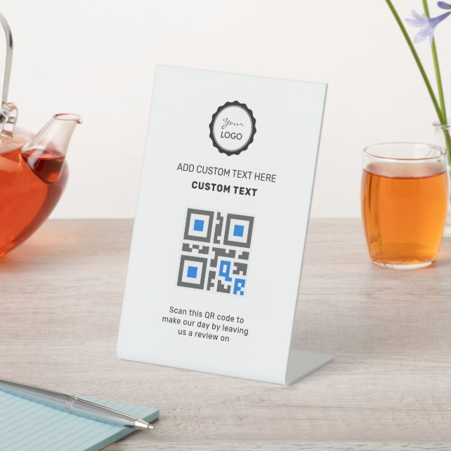 QR Code Menu | Logo Contactless Modern Pedestal Si Sign (In SItu)