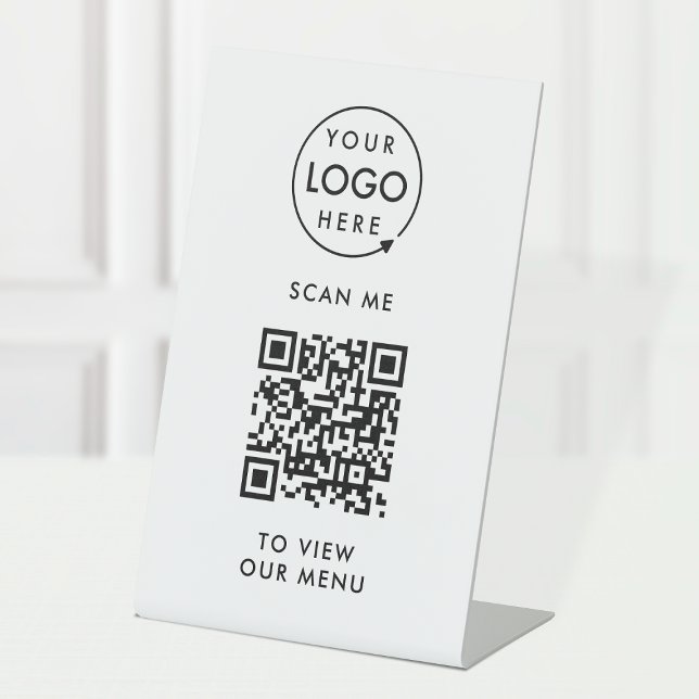 QR Code Menu | Logo Contactless Modern Pedestal Sign (Creator Uploaded)