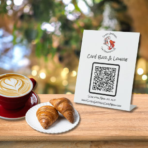 QR Code Menu Pedestal Sign Yin Yang Koi Fish