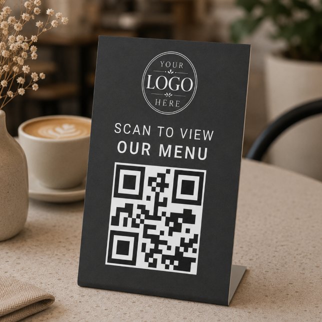 QR Code Menu Tabletop Display Pedestal Sign (Creator Uploaded)