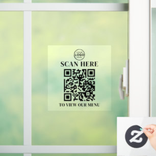 QR Code Menu Text Custom Logo