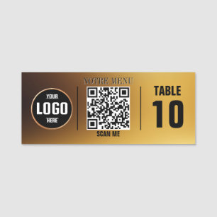QR Code Menus - Custom Engraved Plate Durable Name Tag