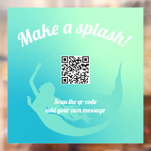 Qr code Mermaid Make A Splash Window Cling
