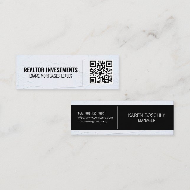 QR Code Mini Business Card (Front/Back)