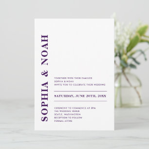 QR Code Minimal Modern White Wedding Invitation
